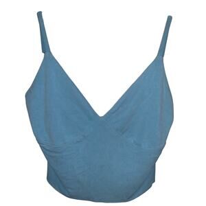 Festival Blue Crop Top Open-Back